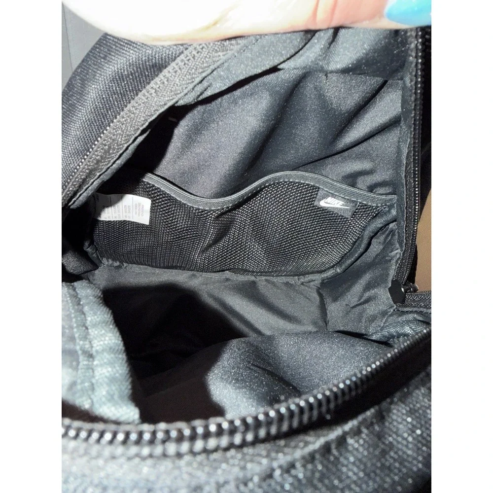 Black Nike Mini Backpack Swoosh Adjustable White Logo